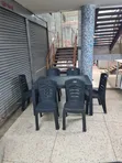 Plastic Dining Table and Chairs Set (Seats 6) - 4