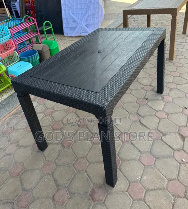 130x80cm Rectangular Plastic Dining Table - 1