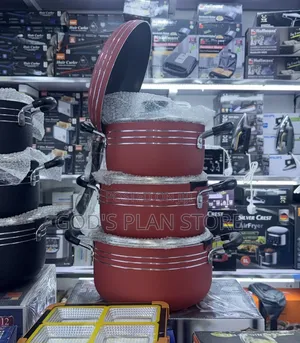 Red Ceramic Cookware Set with Frying Pan