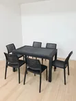 Plastic Dining Table and 6 Chairs Set - 1