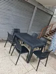 Plastic Dining Table and 6 Chairs Set - 3