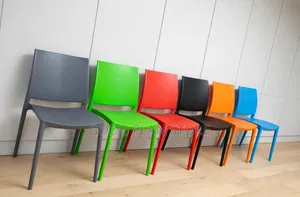 Modern Dining Chairs - Plastic (Gray/Orange/Green/Red)