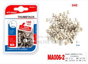 100 Pcs Flat Push Pins - Silver Thumb Tacks