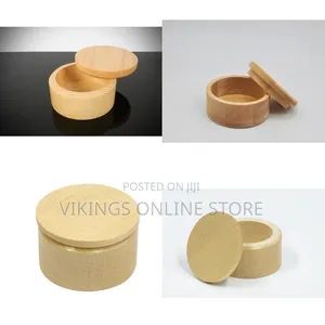 Round Unpainted Wooden Jewelry Box - Plain Unfinished Wood Trinket Box