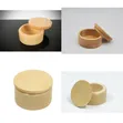 Round Unpainted Wooden Jewelry Box - Plain Unfinished Wood Trinket Box - 1
