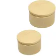 Round Unpainted Wooden Jewelry Box - Plain Unfinished Wood Trinket Box - 2