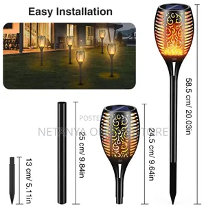 Outdoor Solar Sensor Lights with Flickering Flame Effect