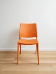 Orange Stackable Plastic Chairs - High Quality - 1