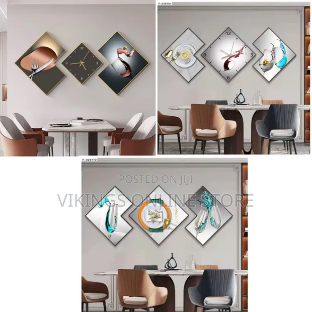 Modern Creative Home Wall Mounted Clock Decorative Painting - 1