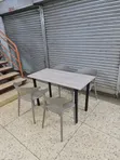 Ergonomic Foldable Wooden Dining Table and Chairs - 1