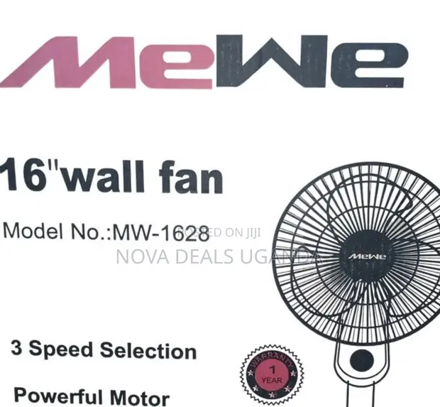 Mewe 16-Inch Wall Fan with 3 Speed Selection - 1