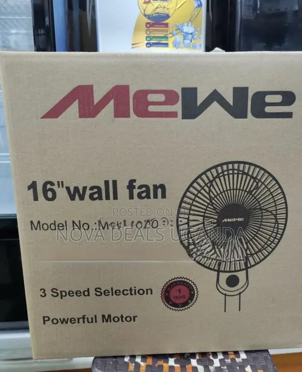 2pcs Mewe 16-Inch Wall Fan - Black - 1
