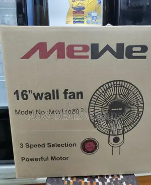 2pcs Mewe 16-Inch Wall Fan - Black