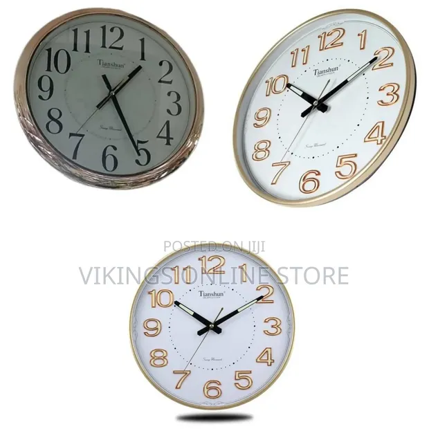TIANSHUN Luxury Modern Wall Clock with 3D Numerals - 1