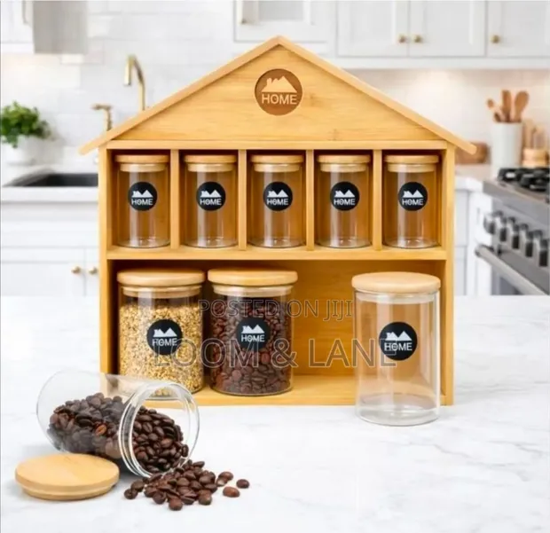 Bamboo Wooden House Spice Organizer - 1