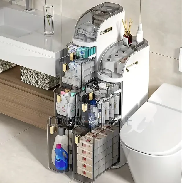 5-Layer Tall Bathroom Storage Cabinet - 1