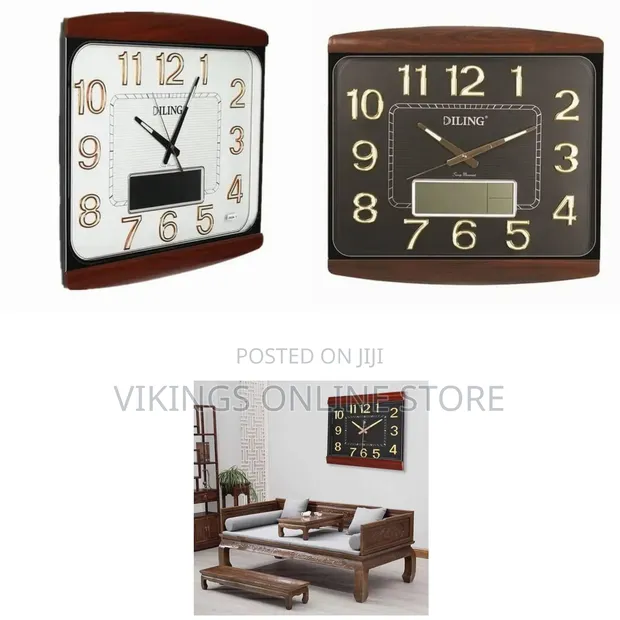 DILING Large LCD Digital Wall Clock with Date and Nightlight - 1