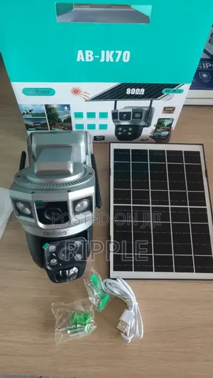 Aerebes WiFi Solar PTZ Security Camera with 3 Lenses AB-JK70-W