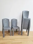 Stackable Rattan-Texture Plastic Chairs - 1
