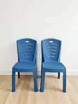 Stackable Rattan-Texture Plastic Chairs - 2