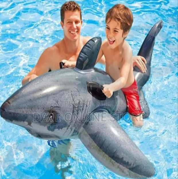 Intex Great White Shark Inflatable Pool Ride-on Toy - 1