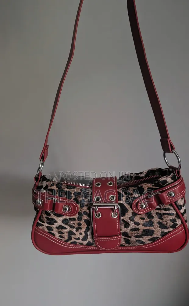 Red Cheetah Print Shoulder Bag - 1