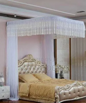 Luxury Wall-Mounted Bed Canopy Track Netting - White