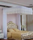Luxury Wall-Mounted Bed Canopy Track Netting - White - 1