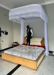 Luxury Wall-Mounted Bed Canopy Track Netting - White - 2