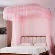 5x6 Wall-Mounted Canopy Mosquito Net - Pink - 1