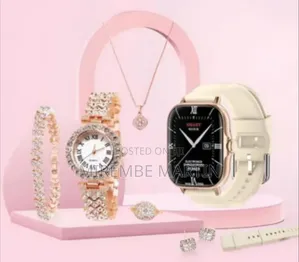 A58 Plus 7-in-1 Gold Women's Smartwatch Jewelry Gift Set