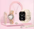 A58 Plus 7-in-1 Gold Women's Smartwatch Jewelry Gift Set - 1