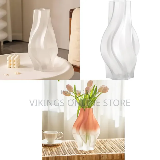 Modern Art Ceramic Flower Vase - Irregular Clear Glass - 1