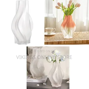 Modern Art Ceramic Flower Vase - Irregular Clear Glass