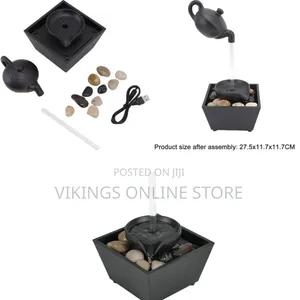 Floating Teapot Water Fountain - Black