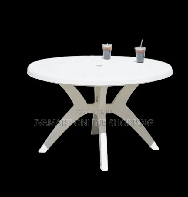 Round Plastic Table - Assembled - 1