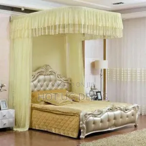 Luxury Wall-Mounted Canopy Mosquito Net - Cream