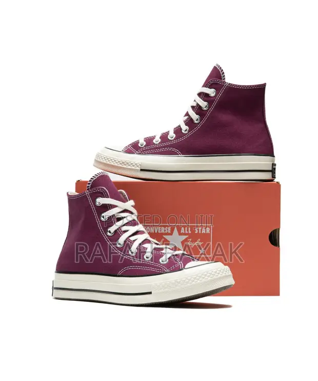 Original Maroon Converse Chuck Taylor All-Star High Top Sneakers - 1