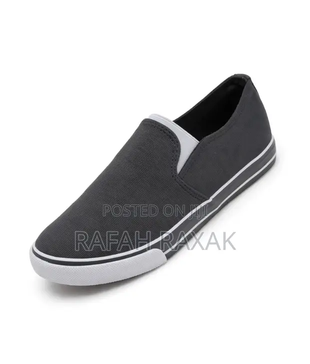 Men's Classic Black/Grey Leopard Slip-On Shoes - 1