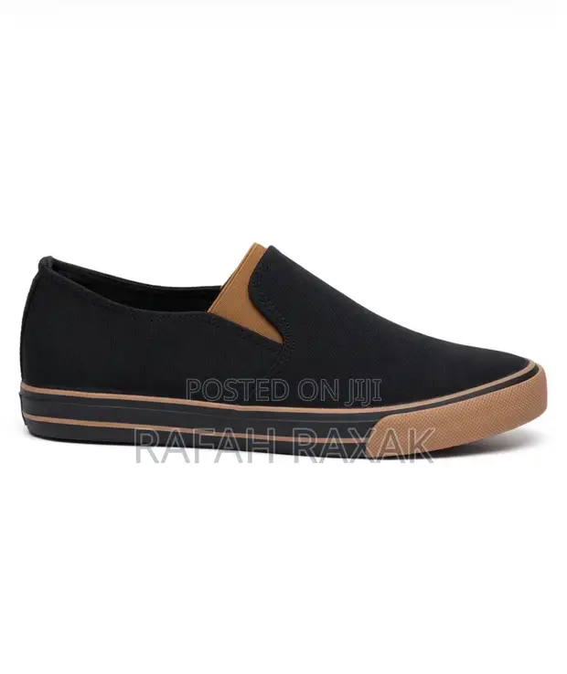 Men's Classic Black/Brown Leopard Slip-On Shoes - 1