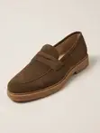 Original Men's J.M.Weston Suede Penny Loafers - Brown - 1