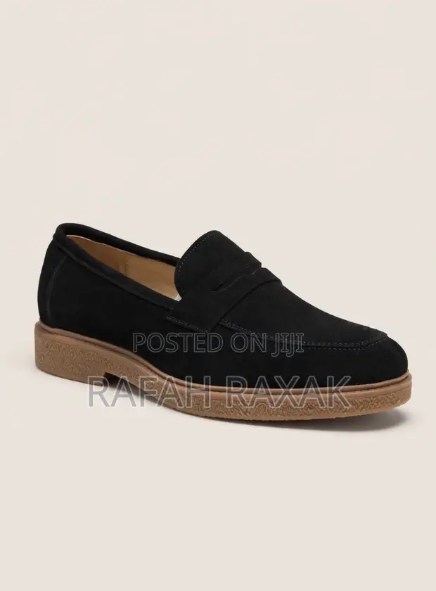 J.M. Weston Men's Suede Penny Loafers (Black/Brown) - 1