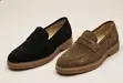 J.M. Weston Men's Suede Penny Loafers (Black/Brown) - 2