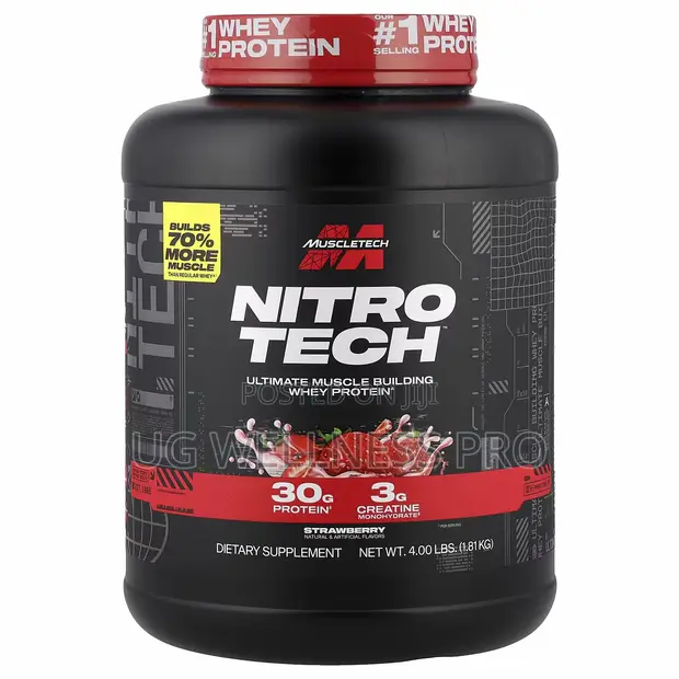 MuscleTech Nitro-Tech Whey Protein, Strawberry, 1.81kg - 1
