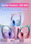 Cat Ear Wireless Headphones with Microphone & LED Light - 1