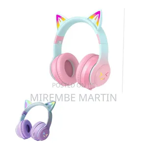 Cat Ear Wireless Headphones with Microphone & LED Light