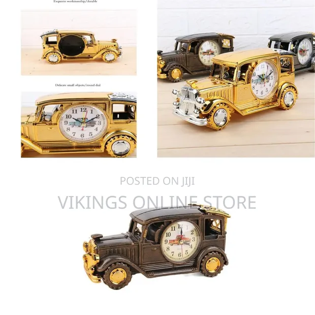 Kids Multi-Purpose Alarm Clock with Pen Holder - Vintage Car Design - 1