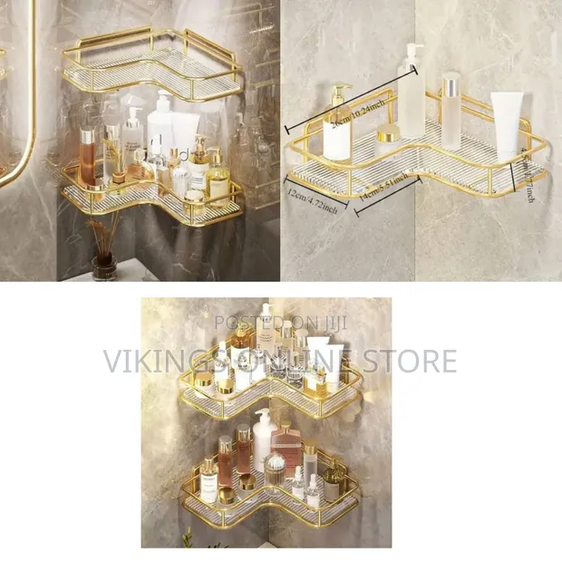 Acrylic Triangle Storage Toilet Bathroom Rack Corner Shelf - 1
