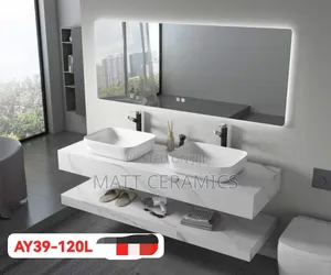 Double Marble Bathroom Cabinets