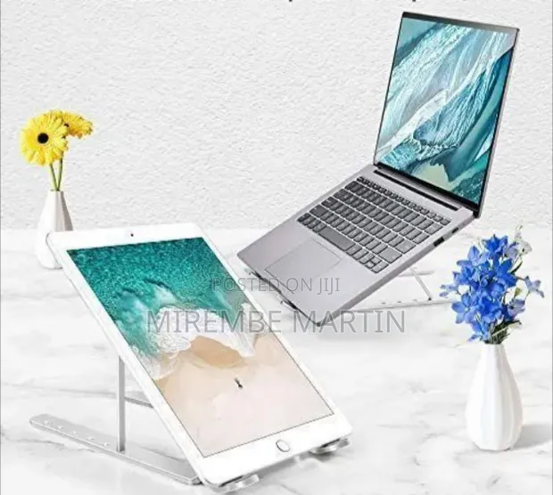7 Level Adjustable Portable Laptop Stand - Silver - 1